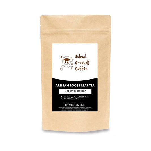 Hibiscus Berry Tea package design featuring organic hibiscus flowers and berry flavors, perfect for a refreshing brew.